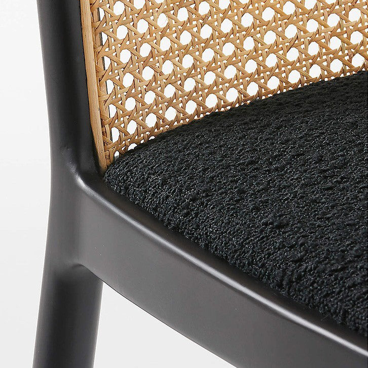 Industrial Upholstered Armless Chair Kitchen Cane Back Side Chair