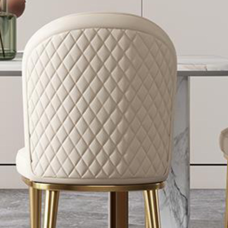 Glam Kitchen Side Chair Gold Legs Parsons Dining Armless Chair