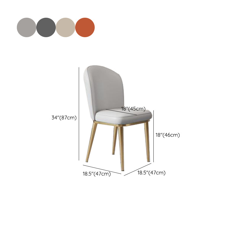 Glam Kitchen Side Chair Gold Legs Parsons Dining Armless Chair