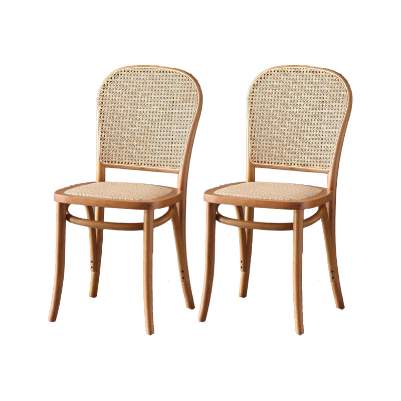 Dining Room Armless Chair indoor Wood Cane Back Dining Chair