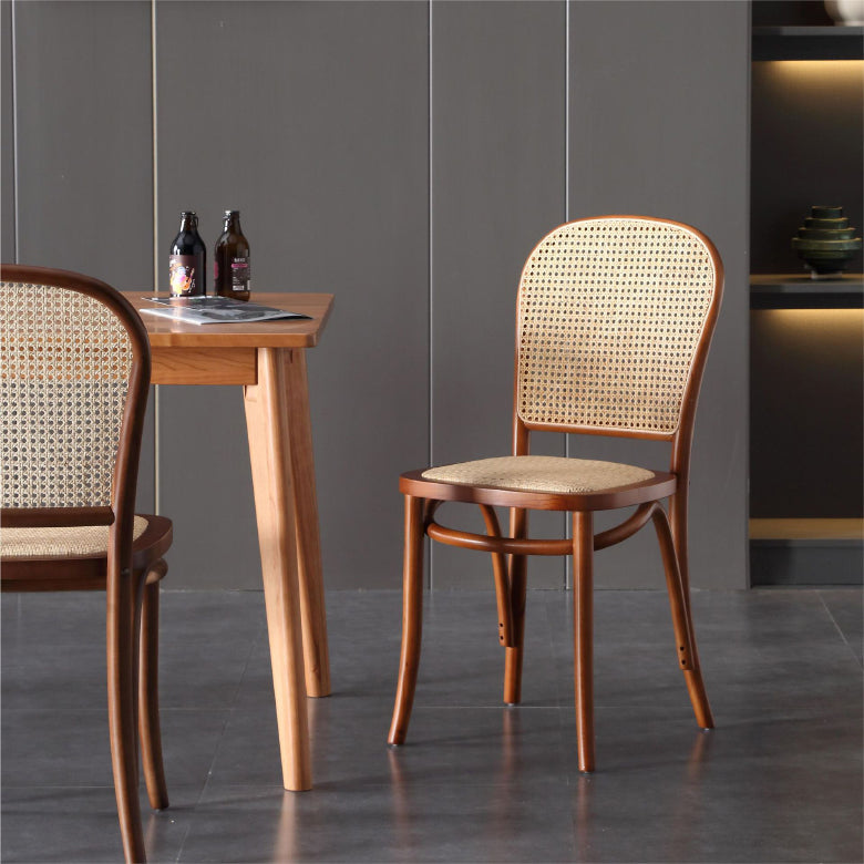 Dining Room Armless Chair indoor Wood Cane Back Dining Chair