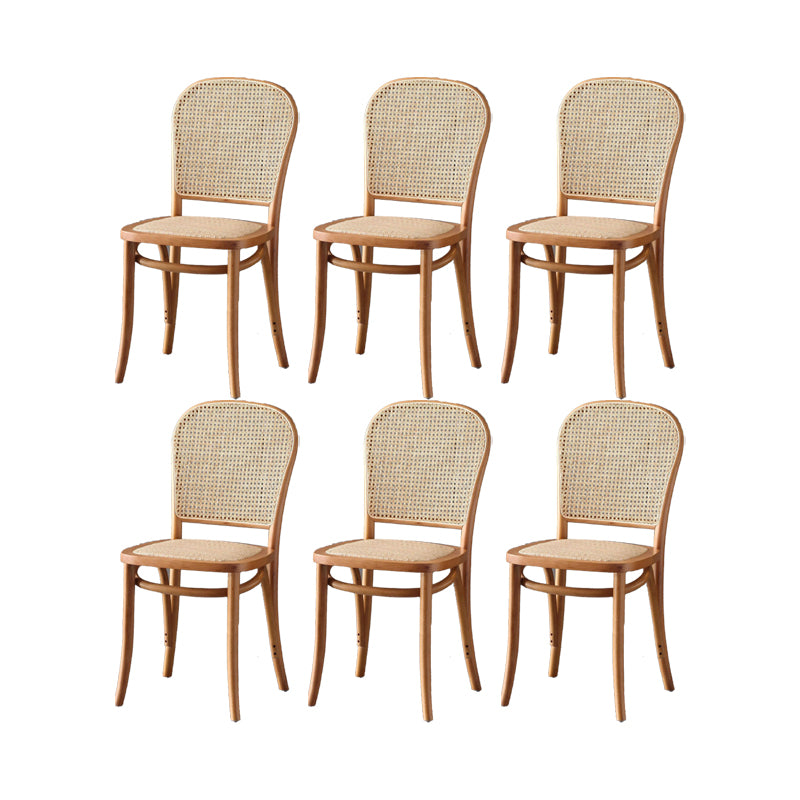 Dining Room Armless Chair indoor Wood Cane Back Dining Chair