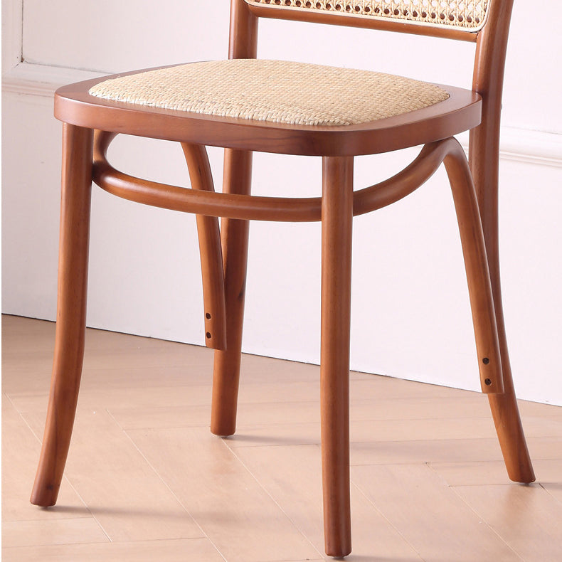 Dining Room Armless Chair indoor Wood Cane Back Dining Chair