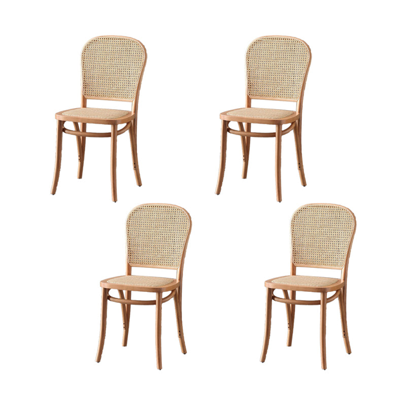 Dining Room Armless Chair indoor Wood Cane Back Dining Chair