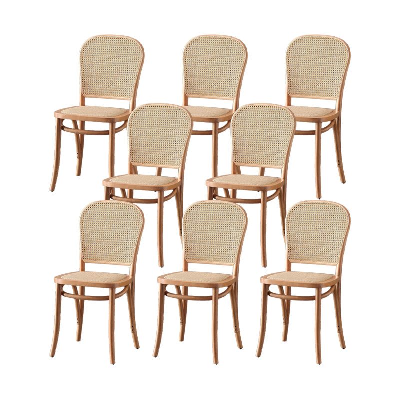 Dining Room Armless Chair indoor Wood Cane Back Dining Chair