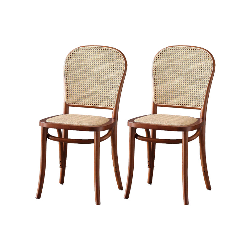 Dining Room Armless Chair indoor Wood Cane Back Dining Chair