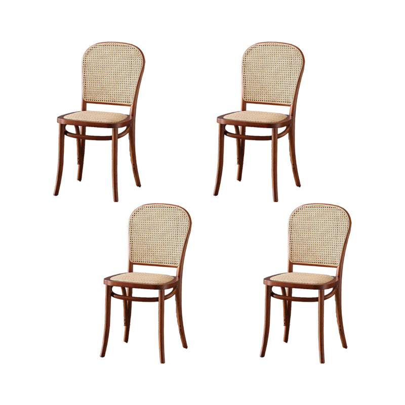 Dining Room Armless Chair indoor Wood Cane Back Dining Chair
