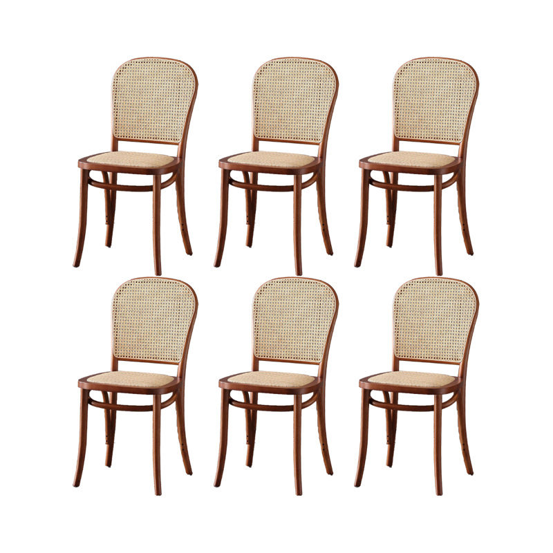 Dining Room Armless Chair indoor Wood Cane Back Dining Chair