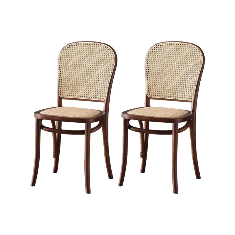 Dining Room Armless Chair indoor Wood Cane Back Dining Chair