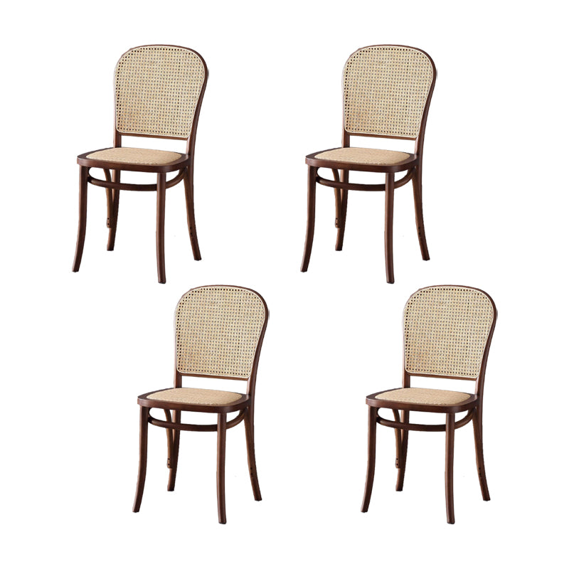 Dining Room Armless Chair indoor Wood Cane Back Dining Chair