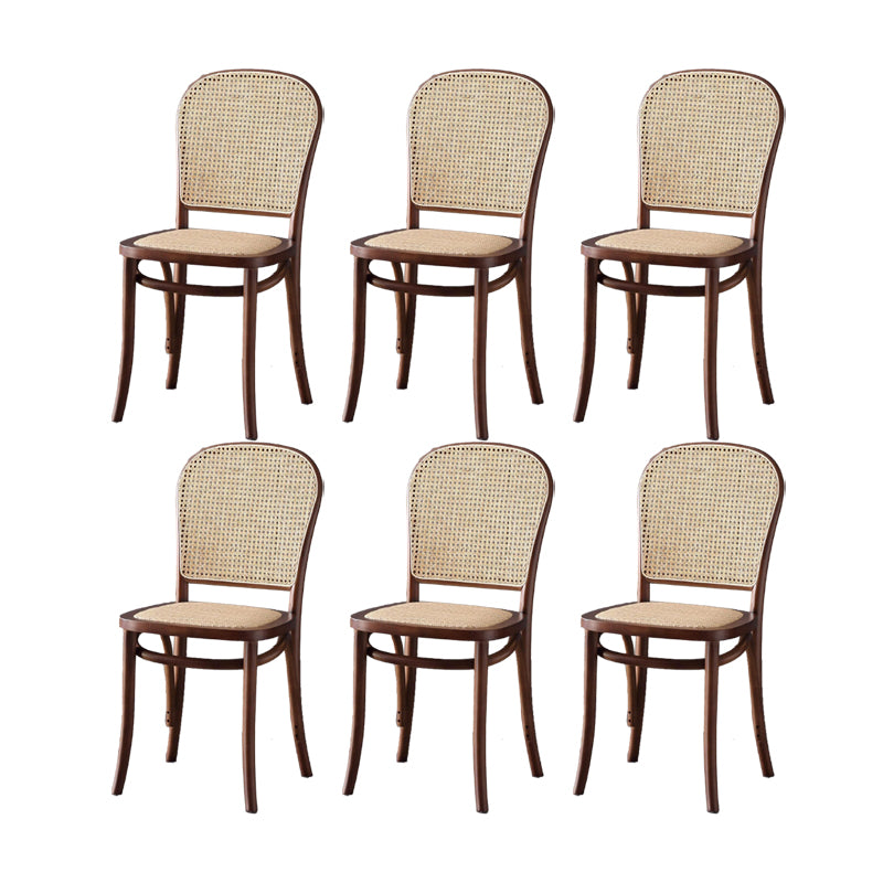 Dining Room Armless Chair indoor Wood Cane Back Dining Chair