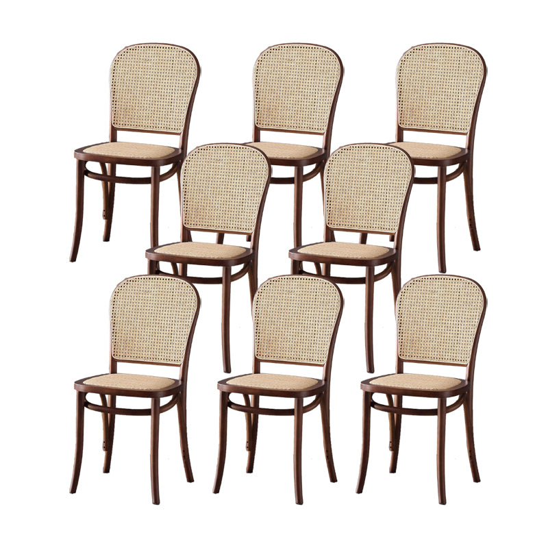 Dining Room Armless Chair indoor Wood Cane Back Dining Chair
