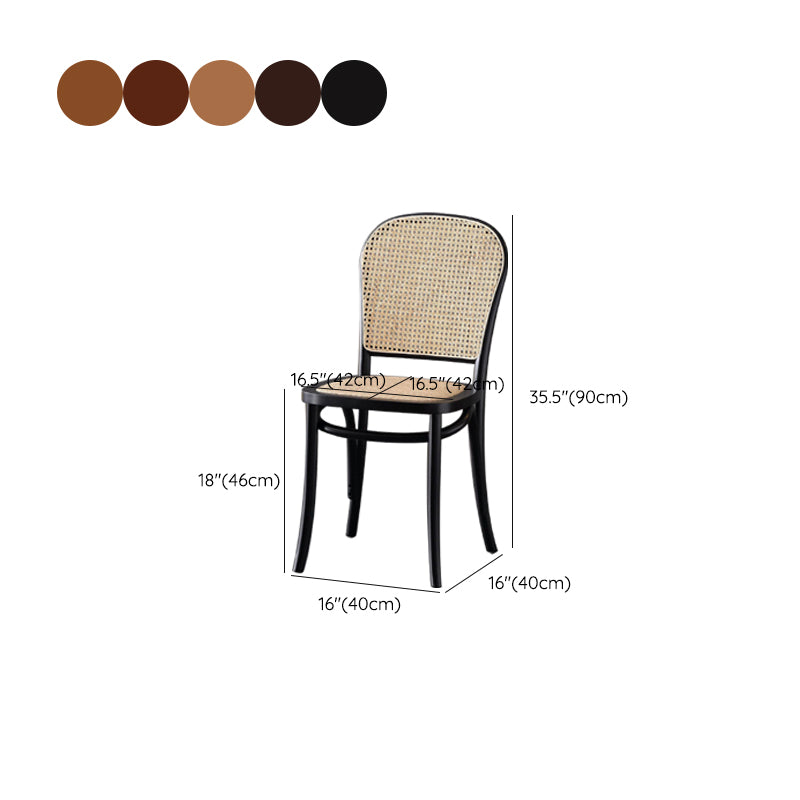Dining Room Armless Chair indoor Wood Cane Back Dining Chair