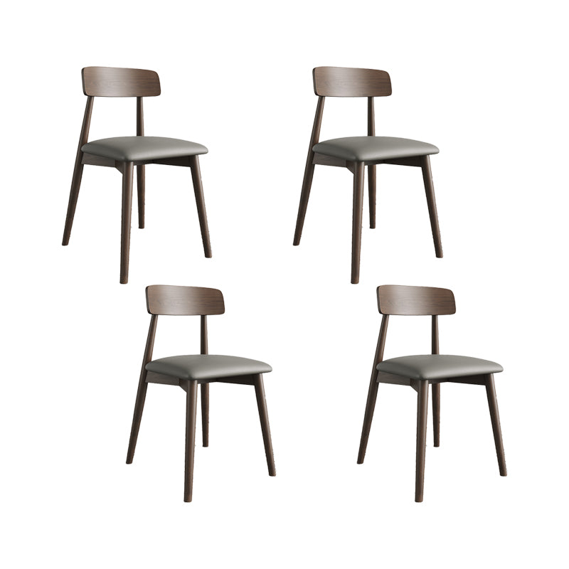 Industrial Upholstered Armless Chair Indoor Rubberwood Side Chair