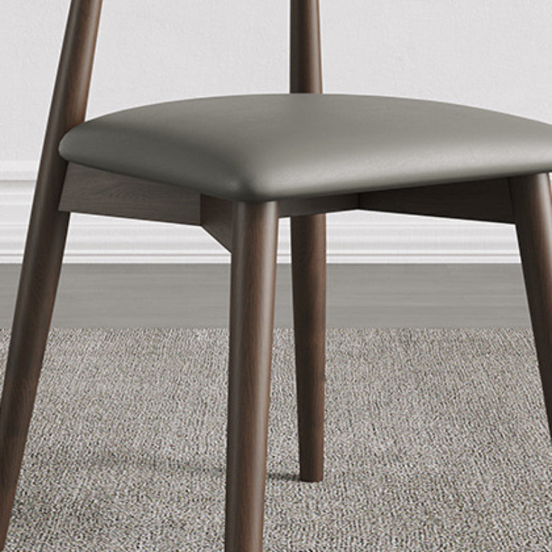 Industrial Upholstered Armless Chair Indoor Rubberwood Side Chair