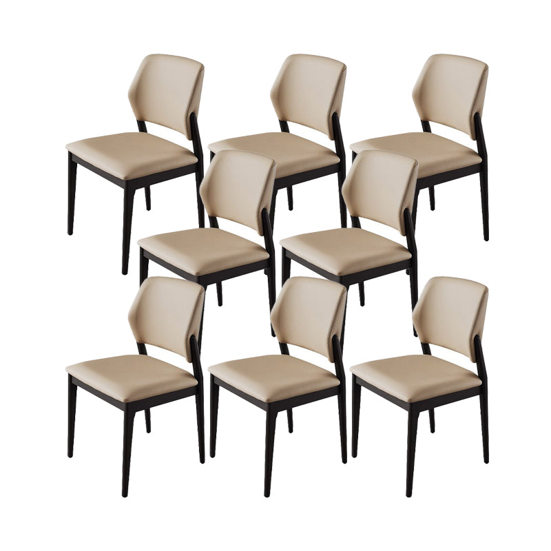 Industrial Upholstered Armless Chair Home Open Back Dining Chair