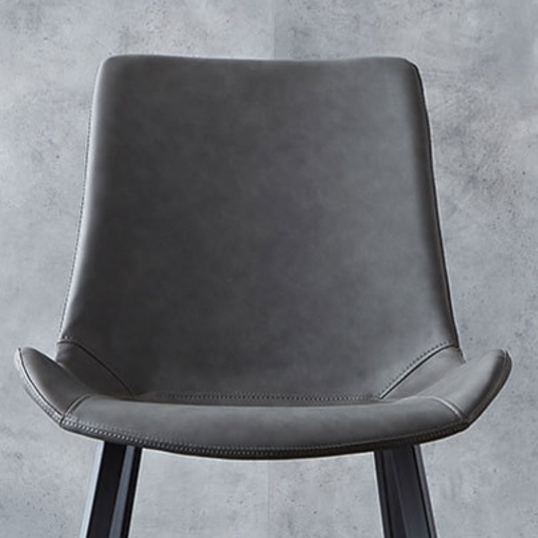 Industrial Upholstered Armless Chair Kitchen Parsons Faux Leather Side Chair