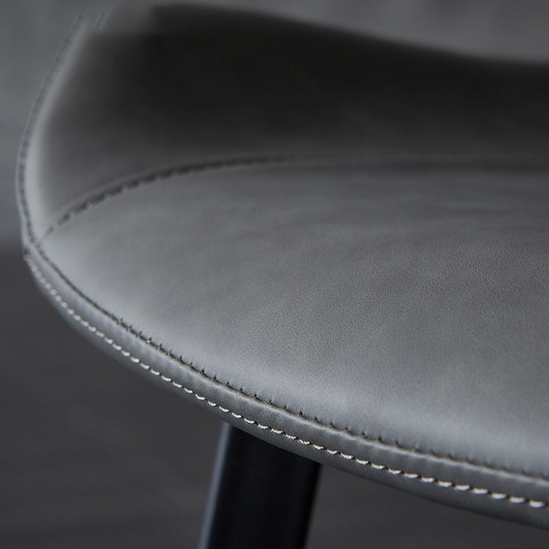 Industrial Upholstered Armless Chair Kitchen Parsons Faux Leather Side Chair