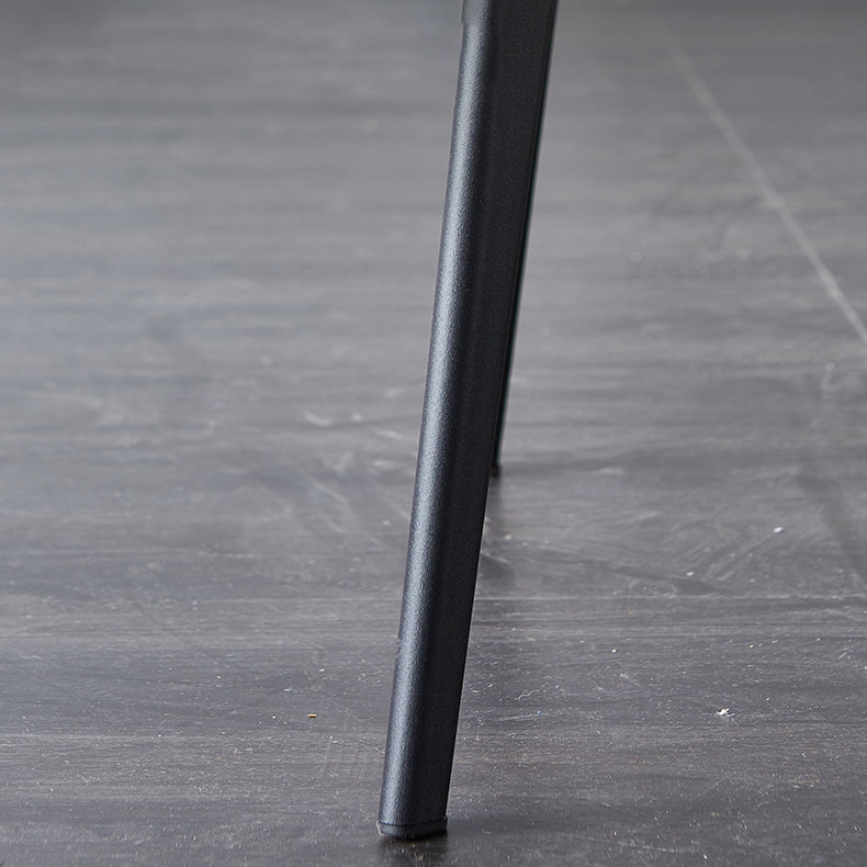 Industrial Upholstered Armless Chair Kitchen Parsons Faux Leather Side Chair