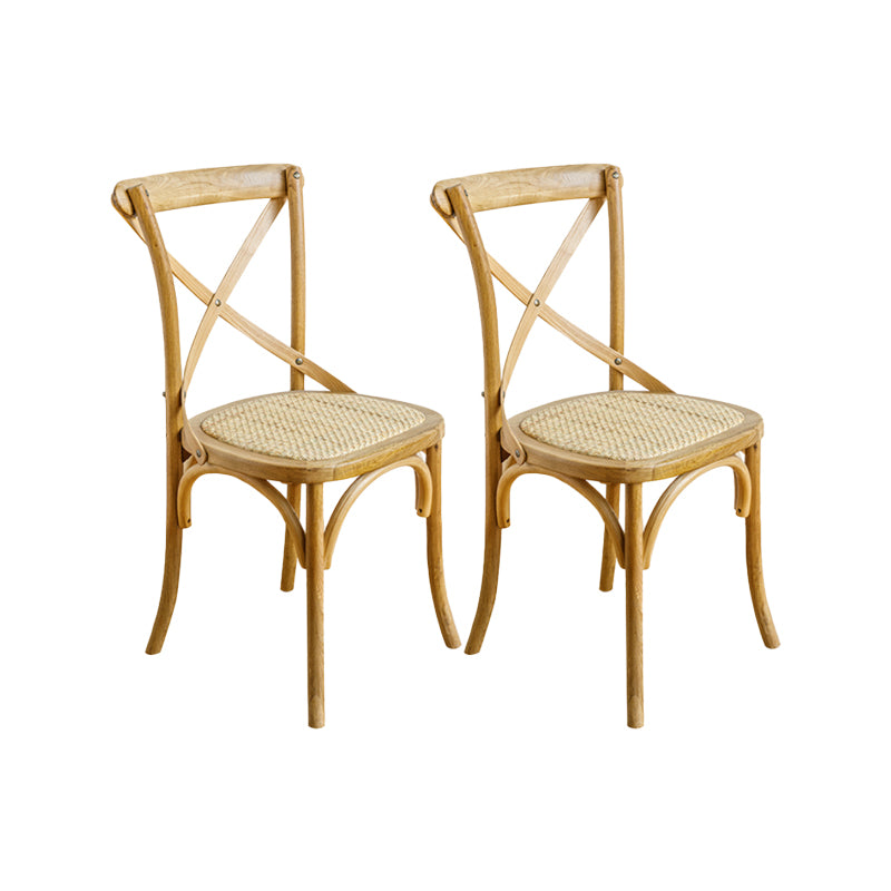 Modern Style Side Chair Cross Back Wooden Dining Chair for Home