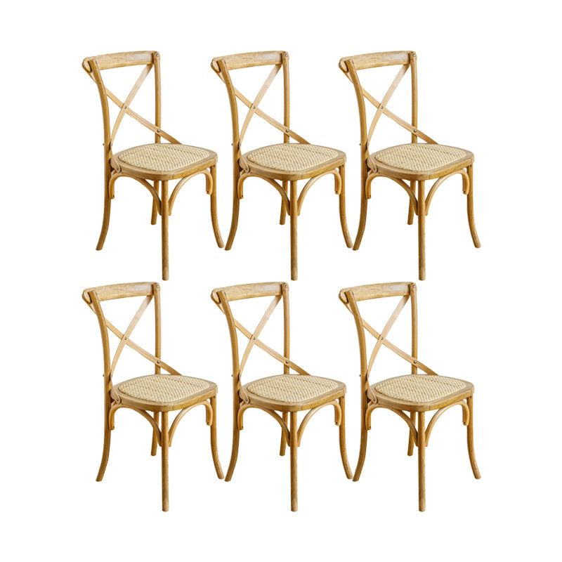 Modern Style Side Chair Cross Back Wooden Dining Chair for Home