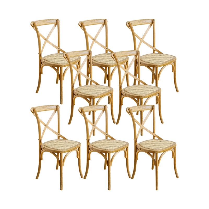 Modern Style Side Chair Cross Back Wooden Dining Chair for Home
