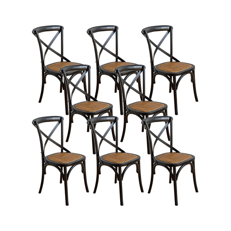 Modern Style Side Chair Cross Back Wooden Dining Chair for Home
