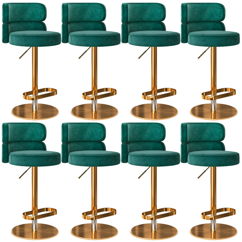Glam Liftable Bar Stool Round Seat Counter Bar Stool with Metal Legs