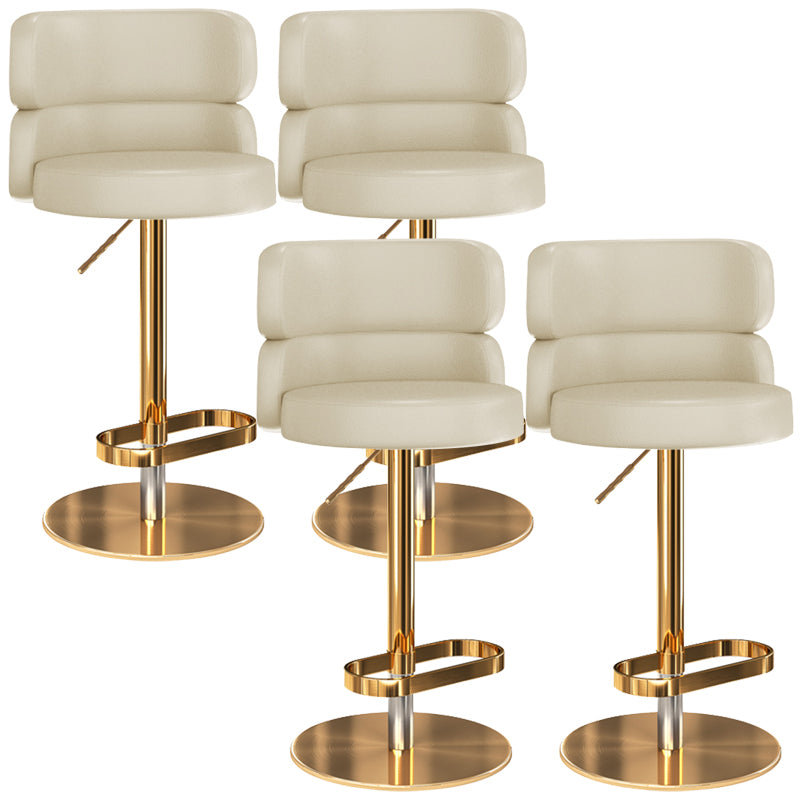 Glam Liftable Bar Stool Round Seat Counter Bar Stool with Metal Legs