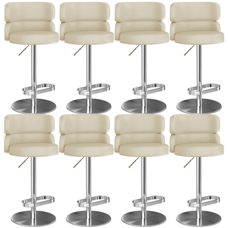 Glam Liftable Bar Stool Round Seat Counter Bar Stool with Metal Legs