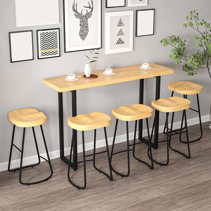Backless Counter Height Stools Rubberwood Bar and Counter Stool