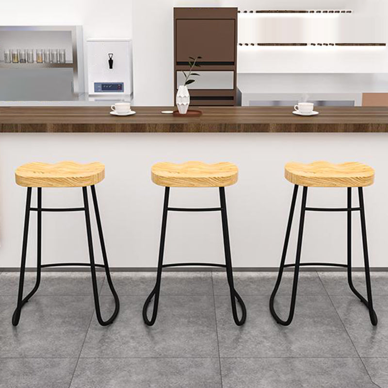 Backless Counter Height Stools Rubberwood Bar and Counter Stool