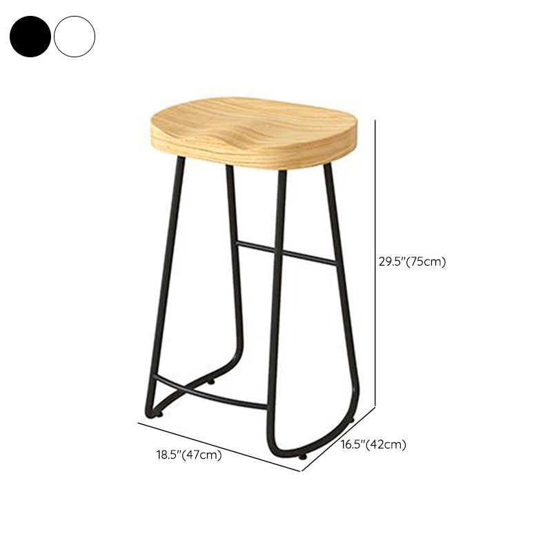Backless Counter Height Stools Rubberwood Bar and Counter Stool