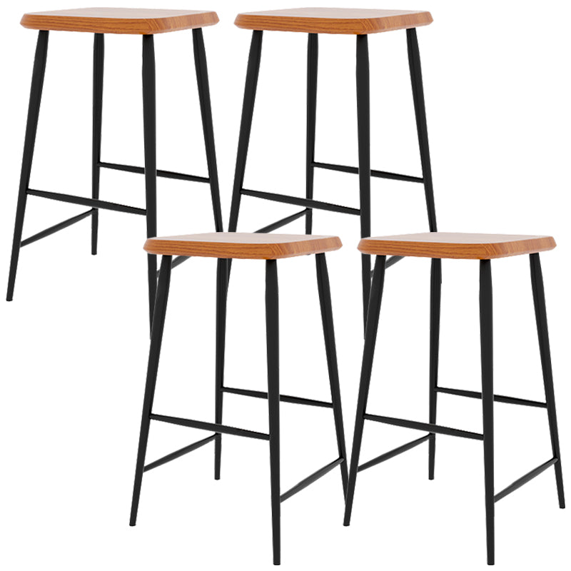 Modern Counter Height Stools Solid Wood and Metal Counter Bar Stool