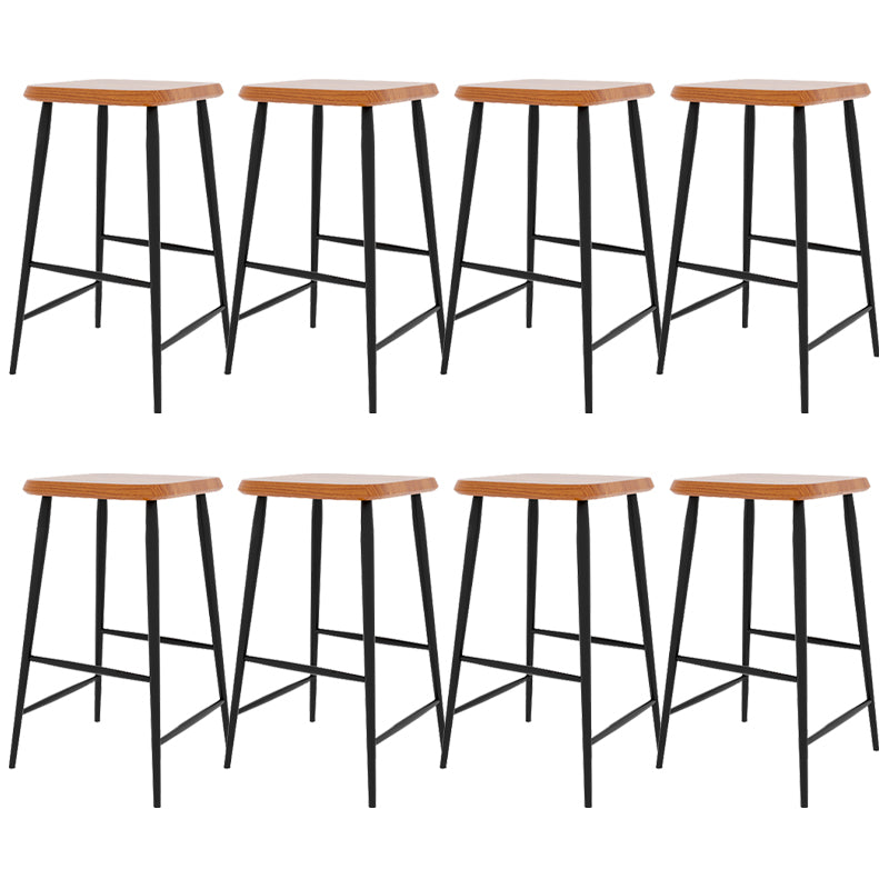 Modern Counter Height Stools Solid Wood and Metal Counter Bar Stool