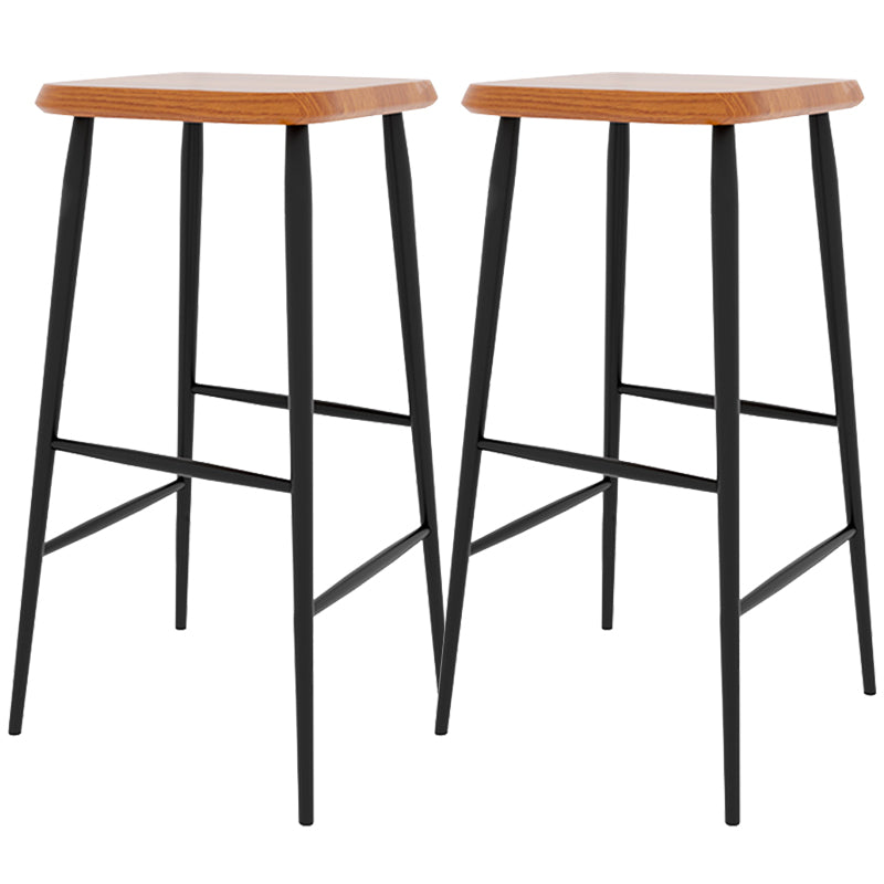 Modern Counter Height Stools Solid Wood and Metal Counter Bar Stool