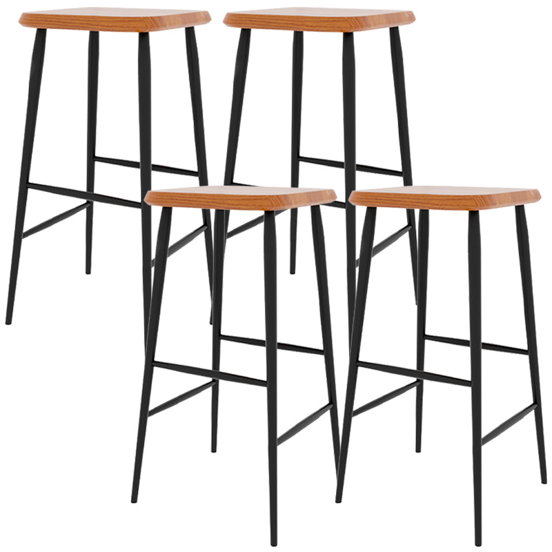 Modern Counter Height Stools Solid Wood and Metal Counter Bar Stool