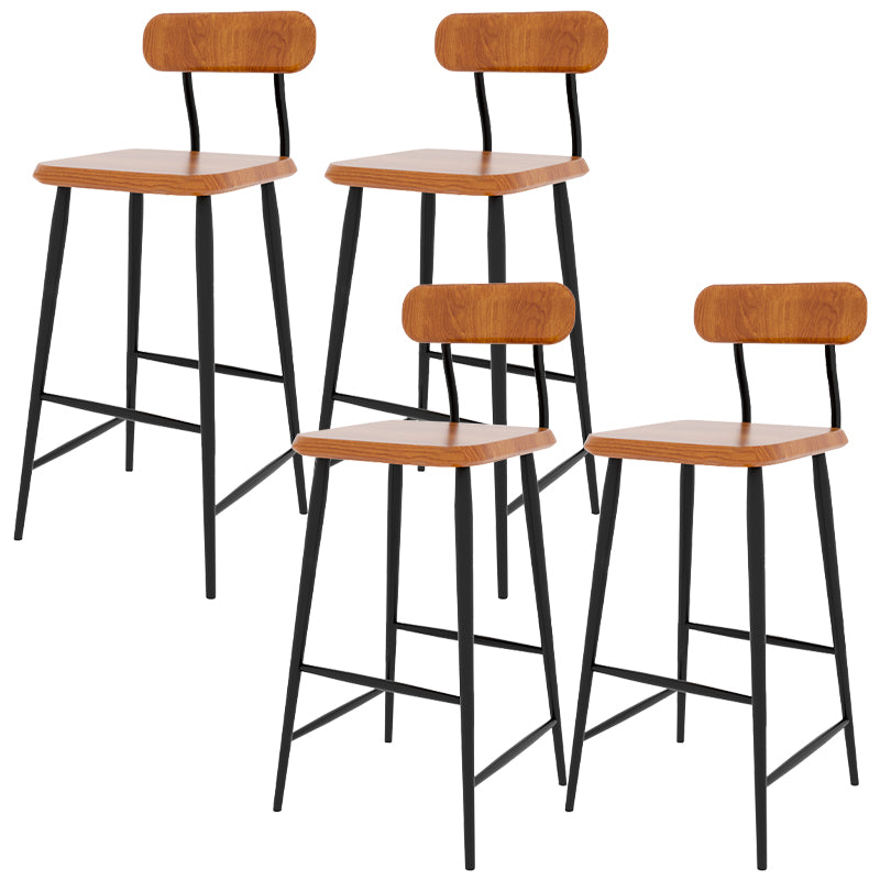 Modern Counter Height Stools Solid Wood and Metal Counter Bar Stool