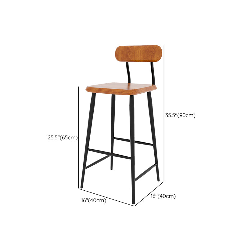 Modern Counter Height Stools Solid Wood and Metal Counter Bar Stool