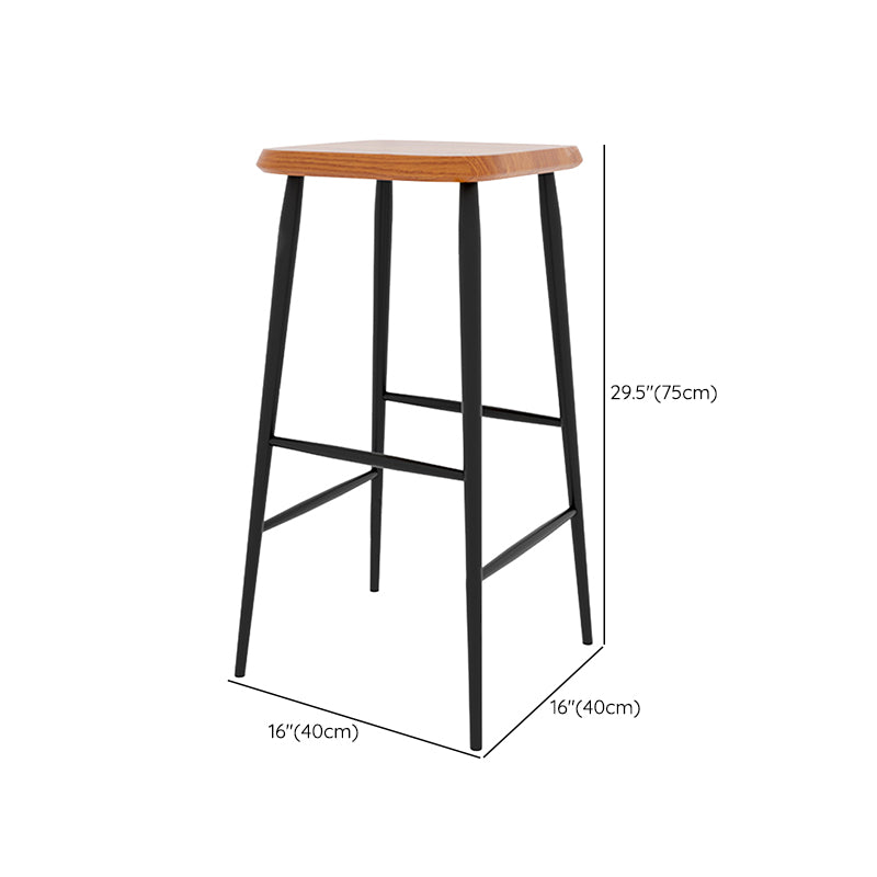 Modern Counter Height Stools Solid Wood and Metal Counter Bar Stool