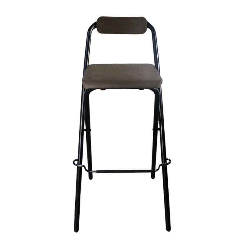 Contemporary Folding Dining Stools Armless Bar Stools with Metal Base