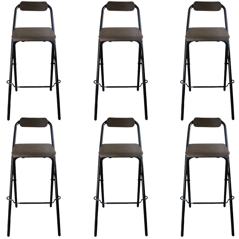 Contemporary Folding Dining Stools Armless Bar Stools with Metal Base