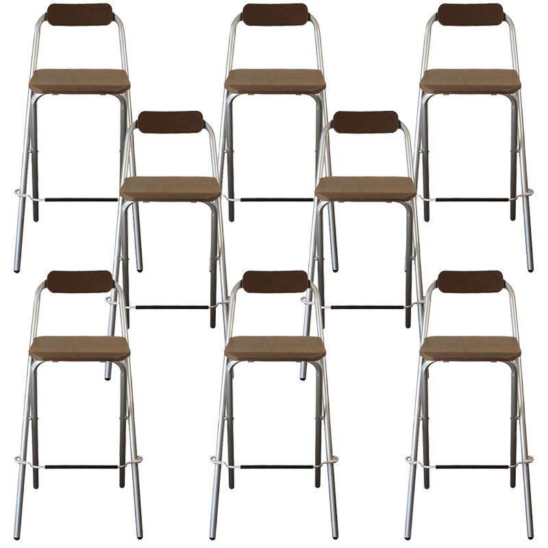 Contemporary Folding Dining Stools Armless Bar Stools with Metal Base