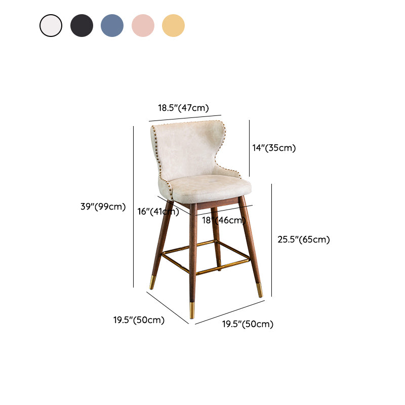 Low Back Dining Stools Bucket Armless Bar Stools with Wood Base