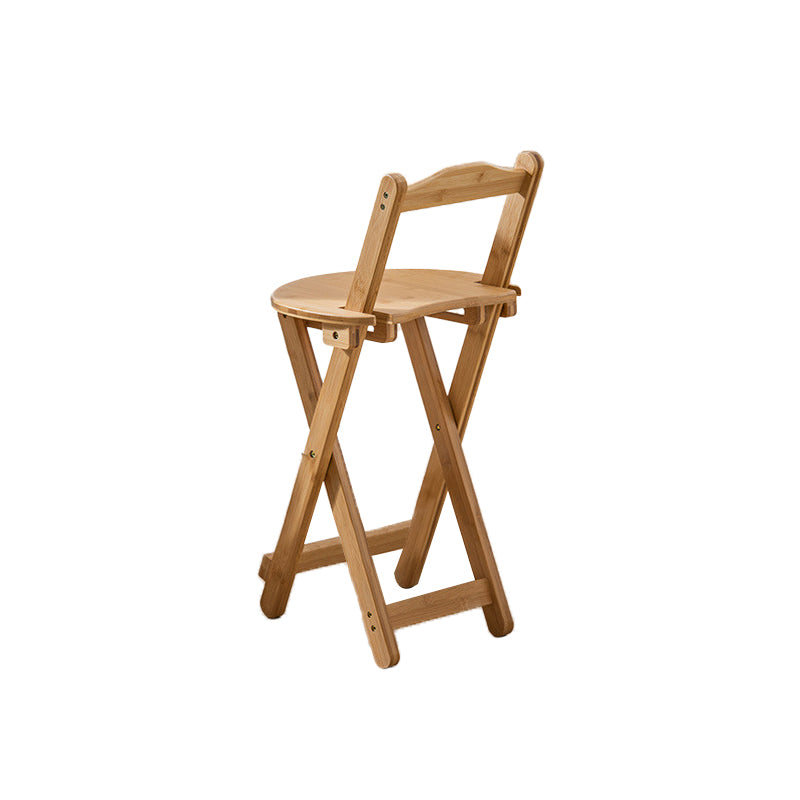 Contemporary Folding Dining Stools Solid Wood Bar Stools with Footrest