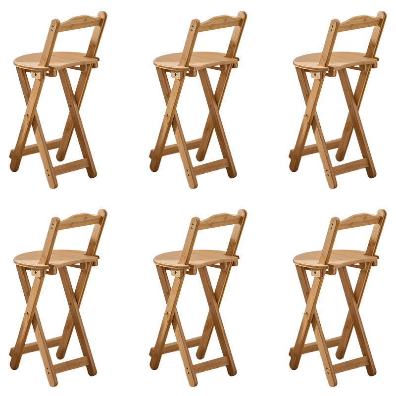 Contemporary Folding Dining Stools Solid Wood Bar Stools with Footrest