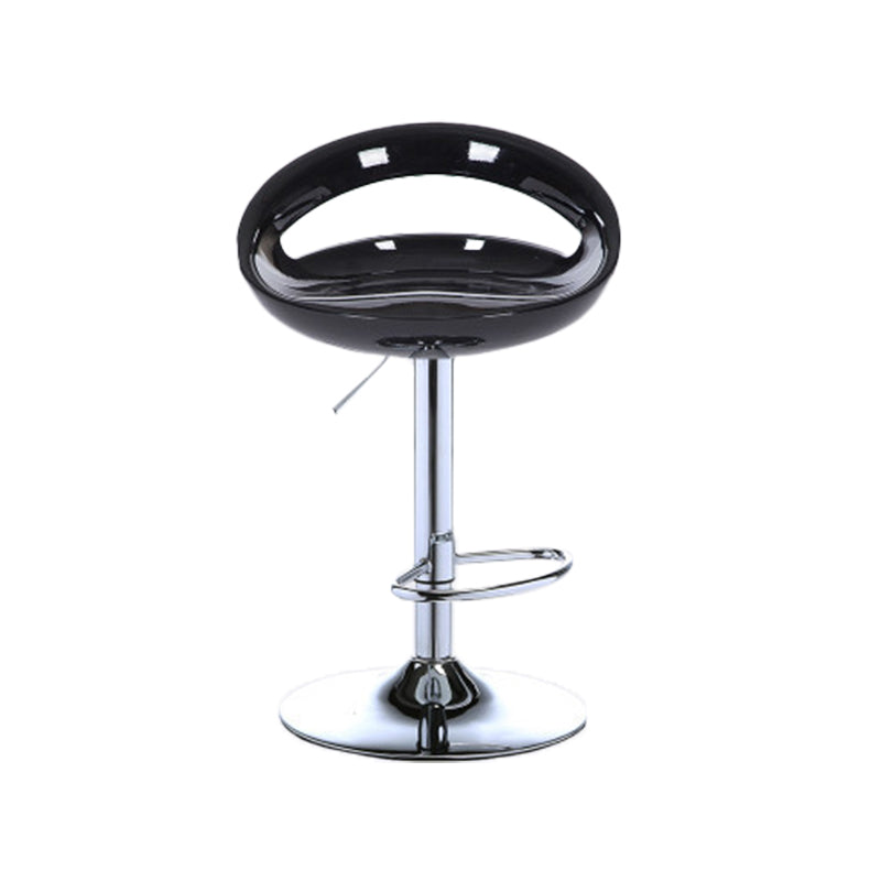 Low Back Plastic Dining Stools Armless Bar Stools with Metal Base