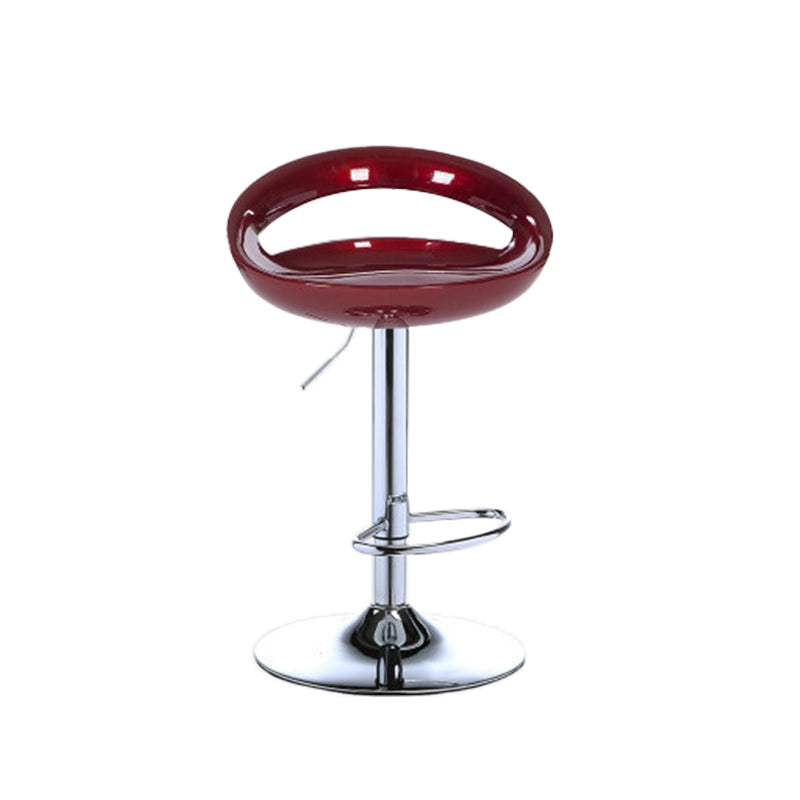 Low Back Plastic Dining Stools Armless Bar Stools with Metal Base