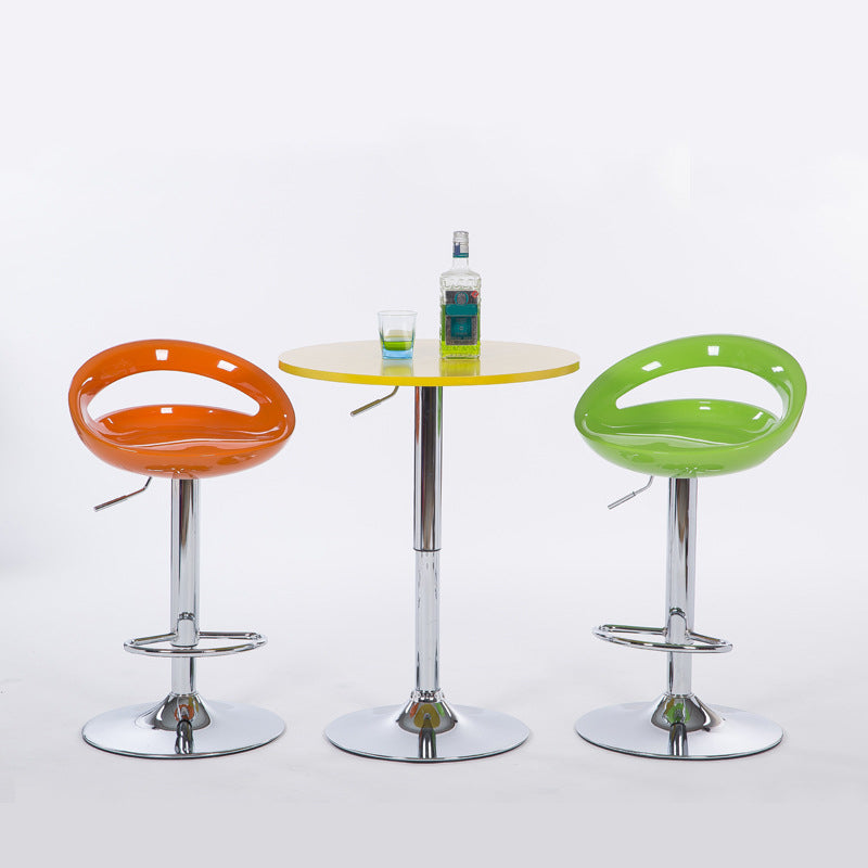 Low Back Plastic Dining Stools Armless Bar Stools with Metal Base