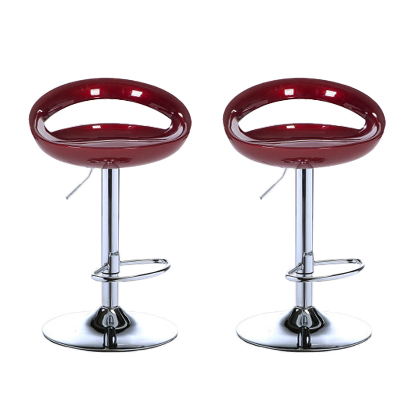 Low Back Plastic Dining Stools Armless Bar Stools with Metal Base